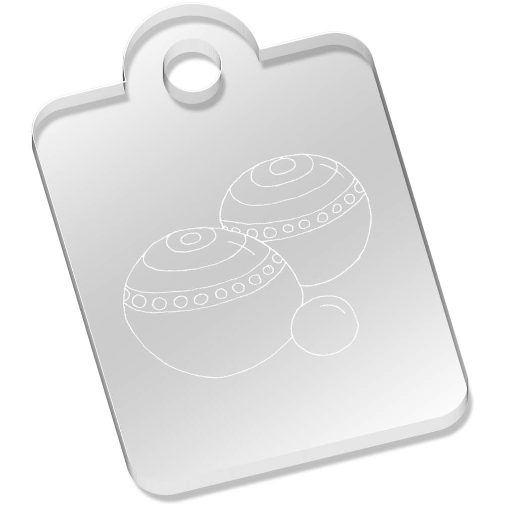 'Lawn Bowls' Laser-Engraved Clear Acrylic Keyring / Keychain / Key Fob / Bag Tag (AK00059166)