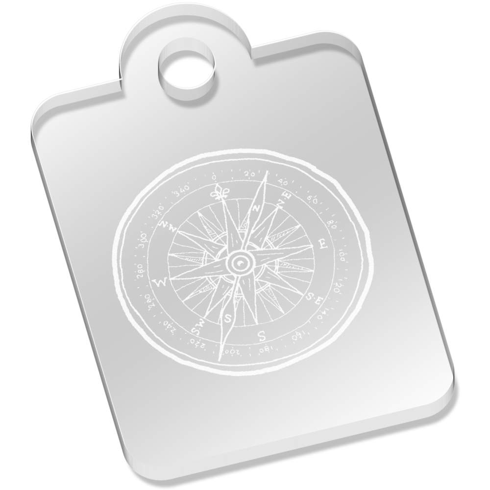 'Scout Compass' Laser-Engraved Clear Acrylic Keyring / Keychain (AK025392)