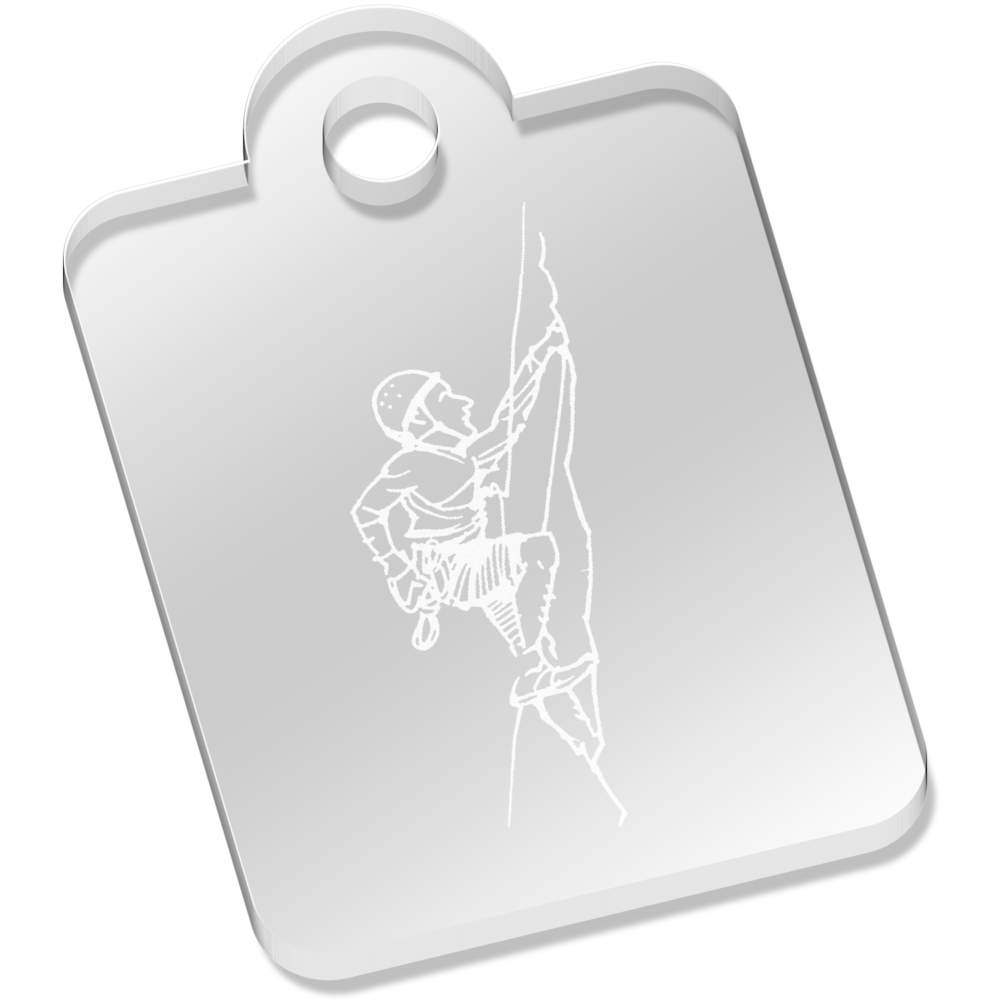 'Mountain Climber' Laser-Engraved Clear Acrylic Keyring / Keychain / Key Fob / Bag Tag (AK00062903)