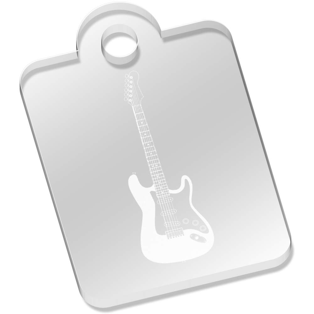 'Electric Guitar' Laser-Engraved Clear Acrylic Keyring / Keychain / Key Fob / Bag Tag (AK00063499)