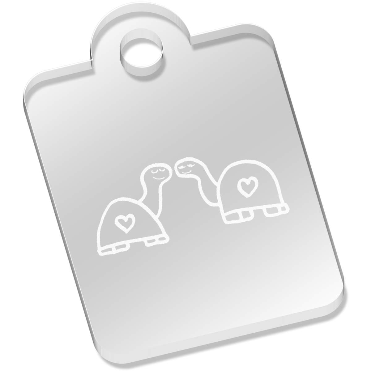 'Tortoises In love' Laser-Engraved Clear Acrylic Keyring / Keychain (AK028366)