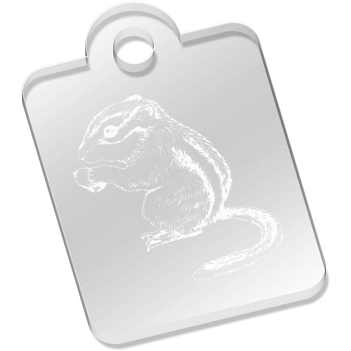 'Chipmunk' Laser-Engraved Clear Acrylic Keyring / Keychain (AK028444)