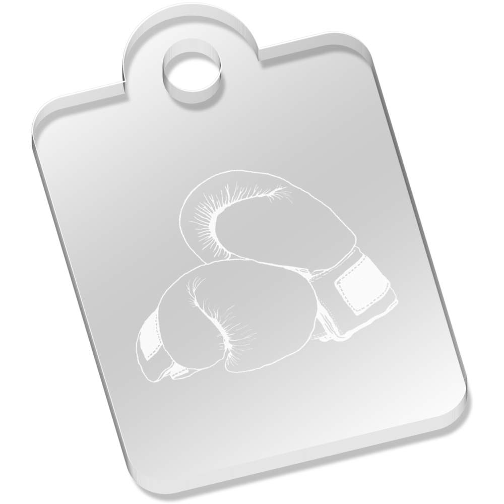 'Boxing Gloves' Laser-Engraved Clear Acrylic Keyring / Keychain / Key Fob / Bag Tag (AK00065685)