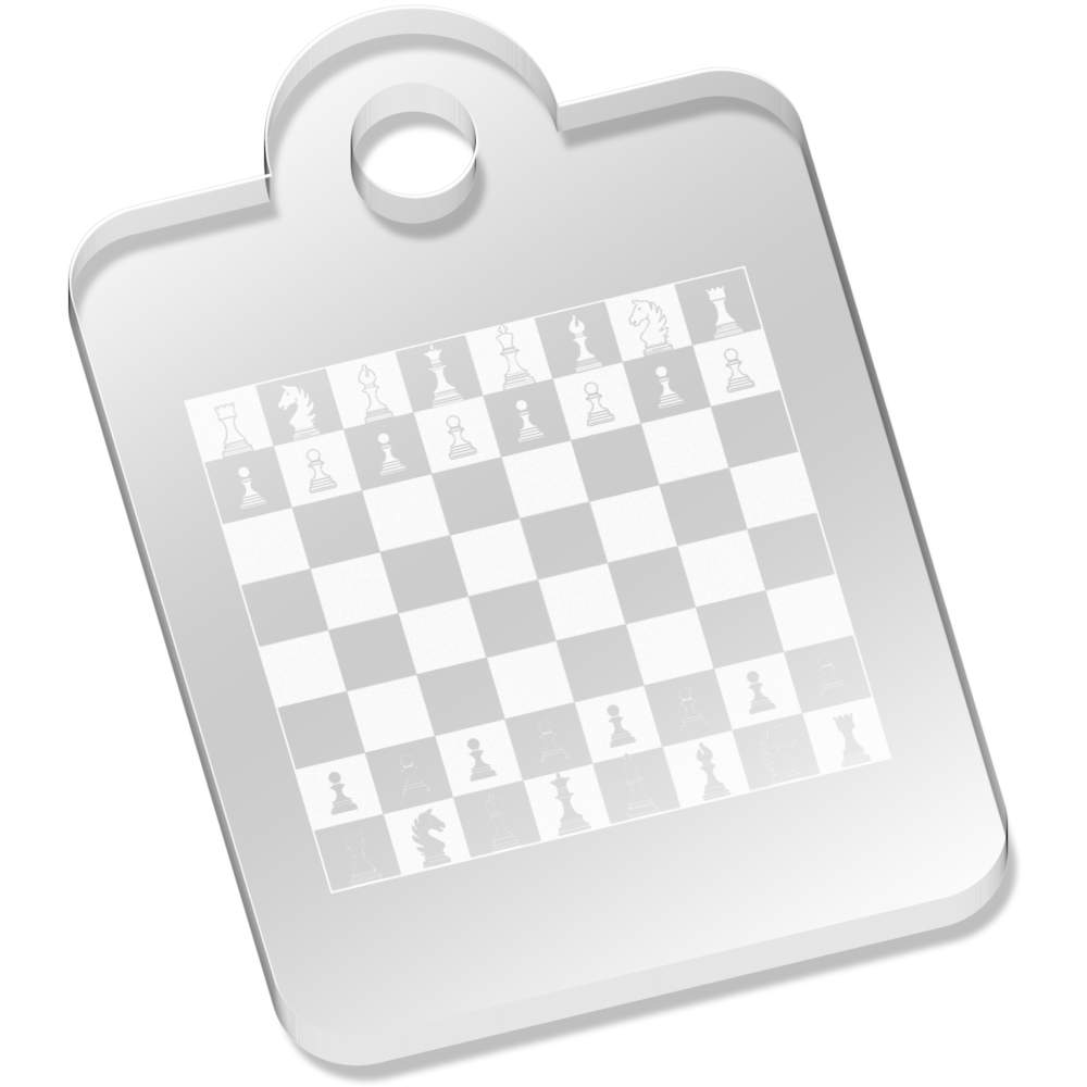 'Chess Board & Pieces' Laser-Engraved Clear Acrylic Keyring / Keychain / Key Fob / Bag Tag (AK00067028)