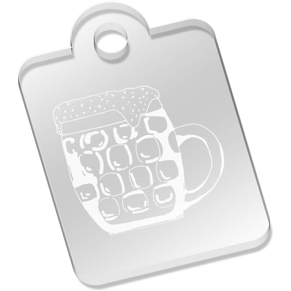 'Barrel Glass Beer' Laser-Engraved Clear Acrylic Keyring / Keychain (AK030145)