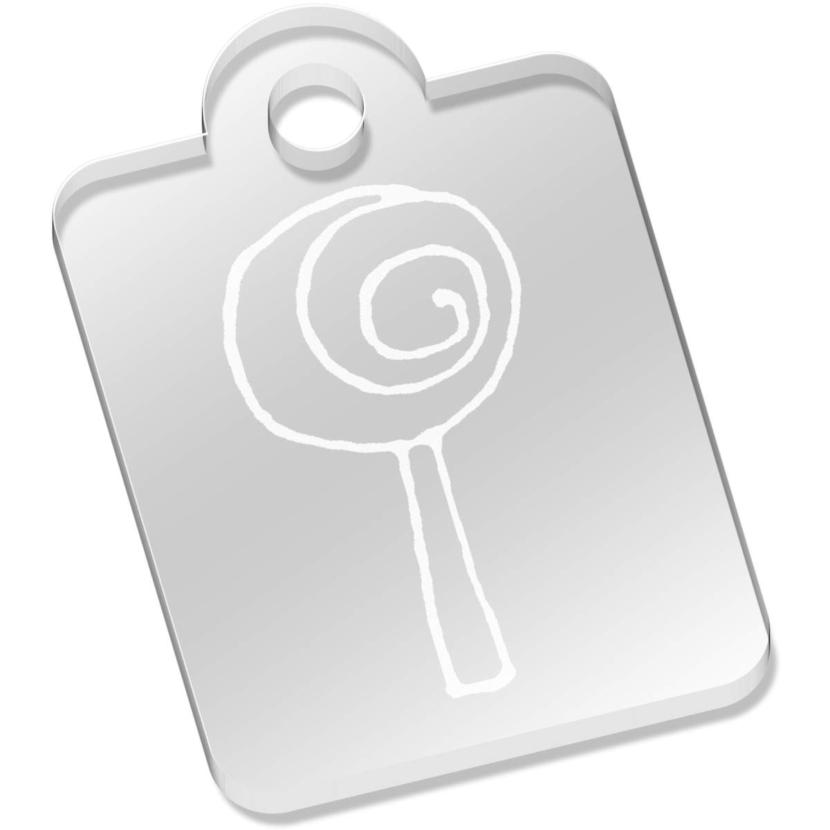 'Swirl Lollipop' Laser-Engraved Clear Acrylic Keyring / Keychain (AK030643)