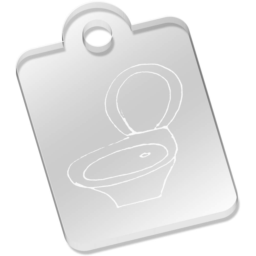 'Open Toilet' Laser-Engraved Clear Acrylic Keyring / Keychain / Key Fob / Bag Tag (AK00068486)