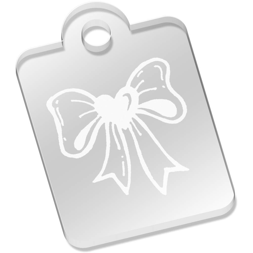 'Heart Bow' Laser-Engraved Clear Acrylic Keyring / Keychain (AK034623)