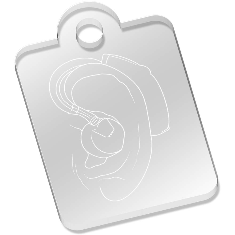 'Hearing Aid' Laser-Engraved Clear Acrylic Keyring / Keychain (AK034707)