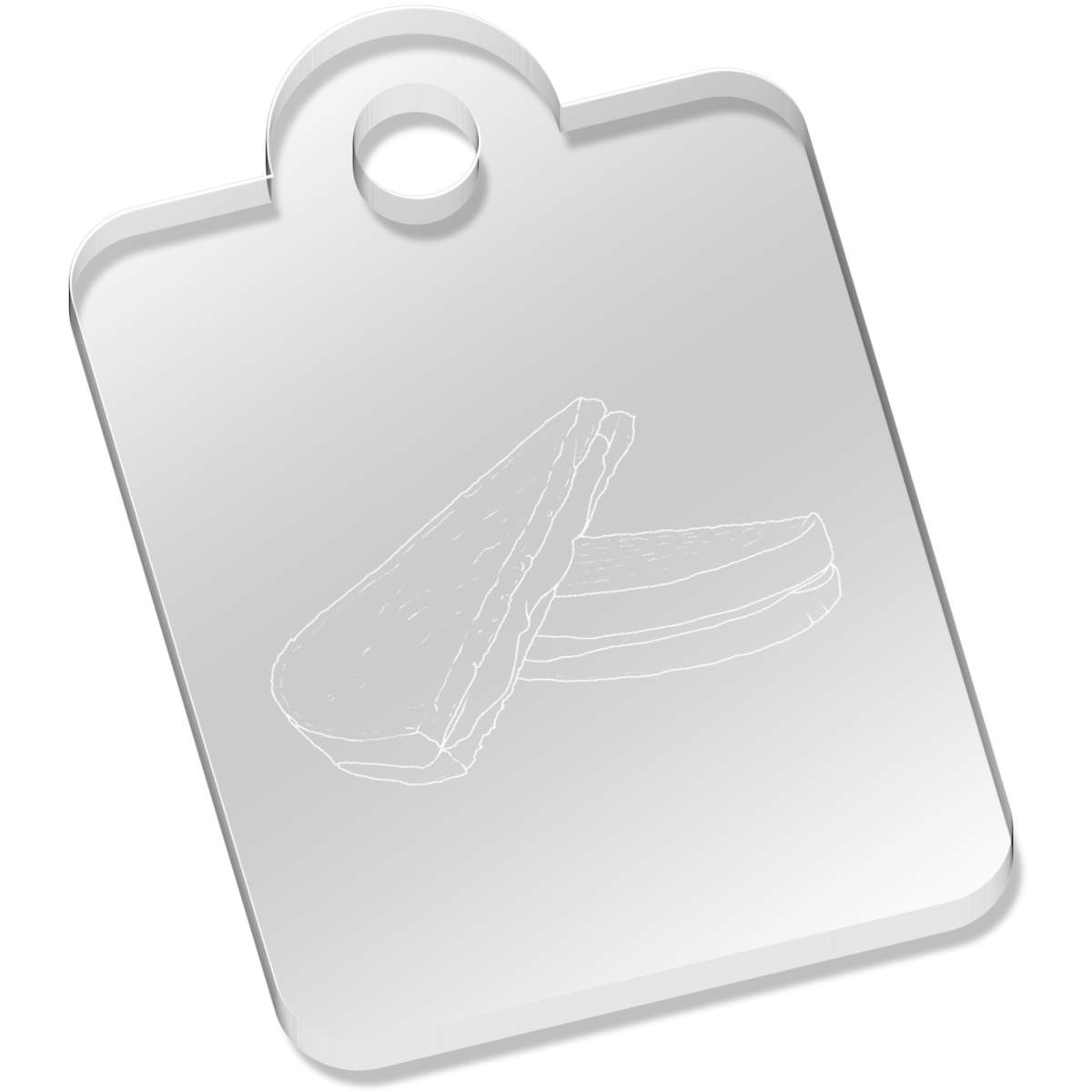 'Grilled Cheese Sandwich' Laser-Engraved Clear Acrylic Keyring / Keychain (AK034930)