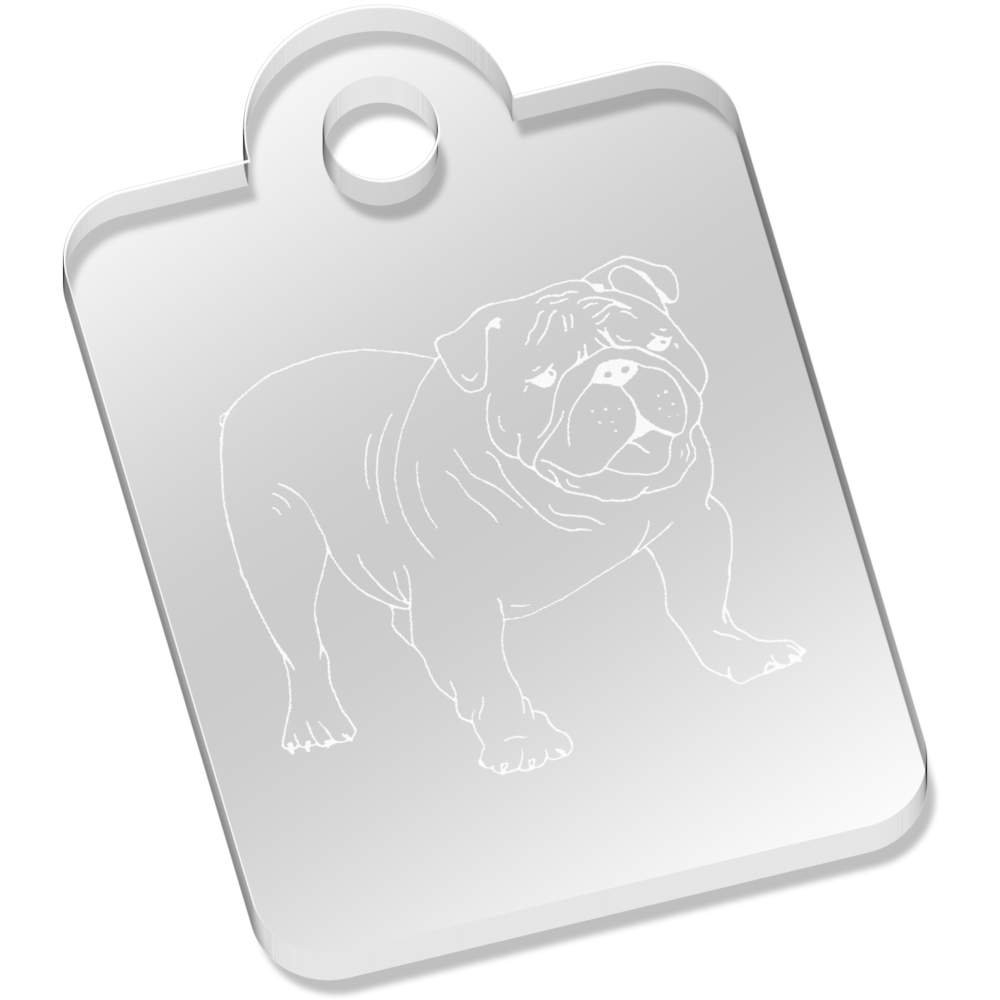 'British Bulldog' Laser-Engraved Clear Acrylic Keyring / Keychain / Key Fob / Bag Tag (AK00072958)