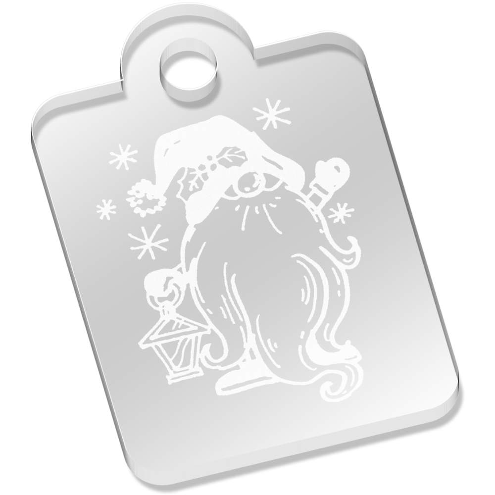 'Gonk With Lantern' Laser-Engraved Clear Acrylic Keyring / Keychain (AK036740)