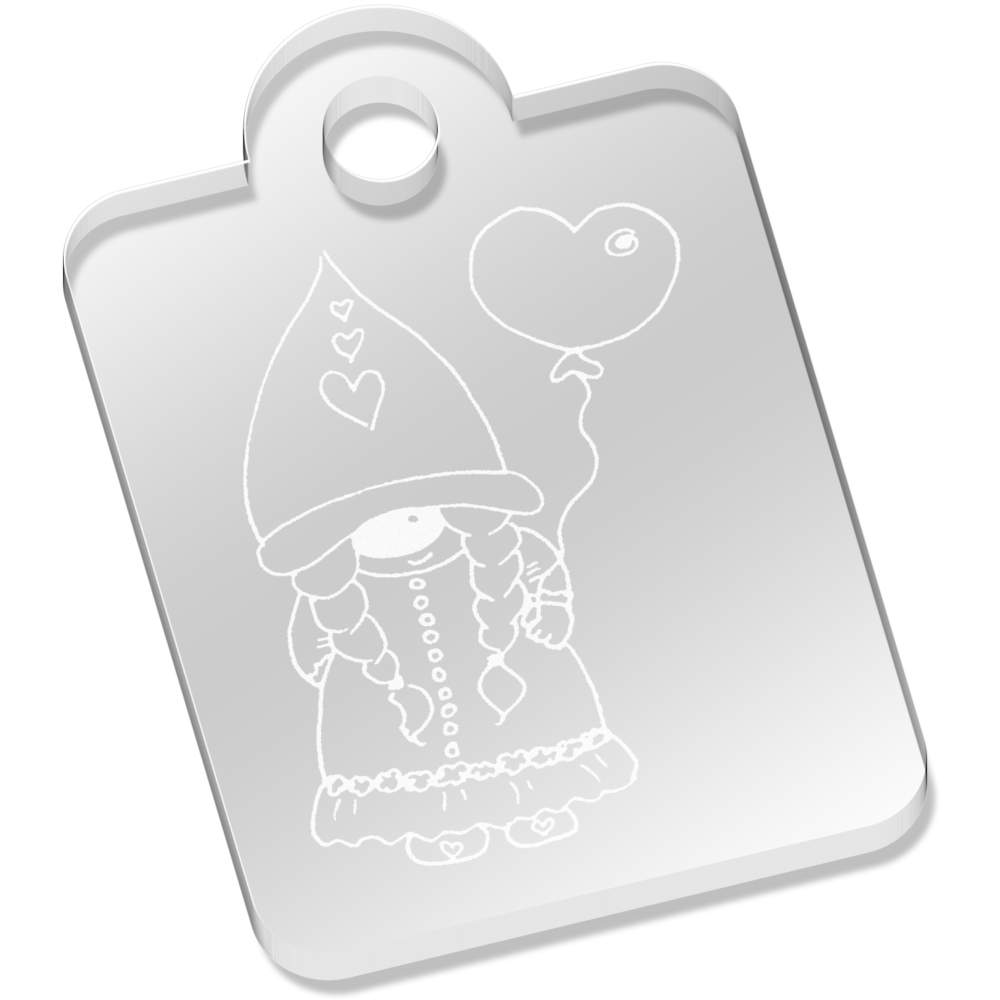 'Gonk With Balloon' Laser-Engraved Clear Acrylic Keyring / Keychain (AK036881)