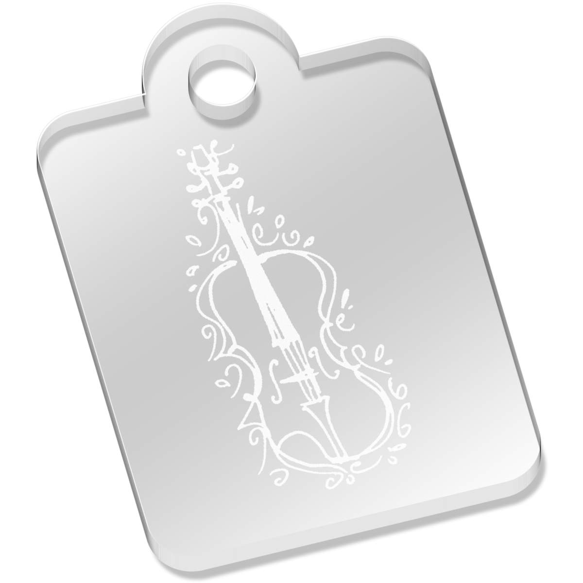 'Cello' Laser-Engraved Clear Acrylic Keyring / Keychain (AK037662)