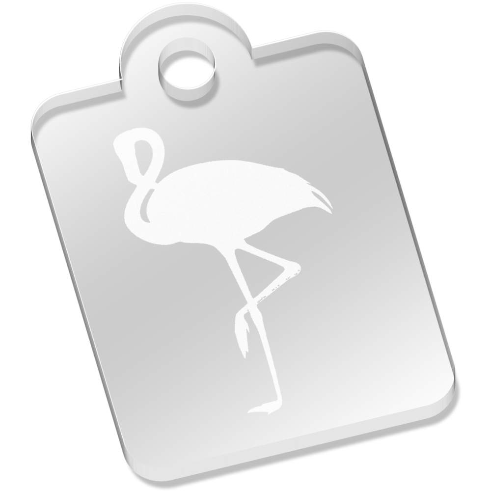 'Flamingo' Laser-Engraved Clear Acrylic Keyring / Keychain / Key Fob / Bag Tag (AK00078490)