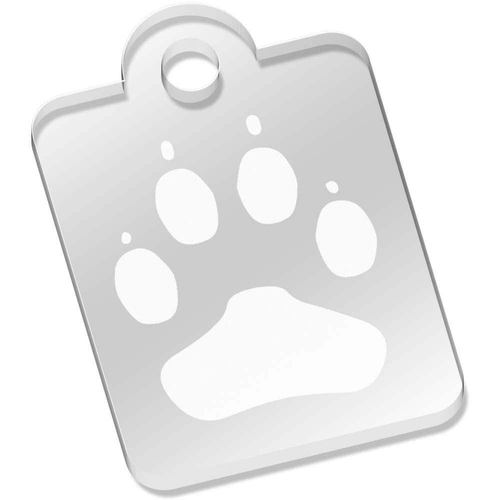 'Paw Print' Laser-Engraved Clear Acrylic Keyring / Keychain (AK041409)