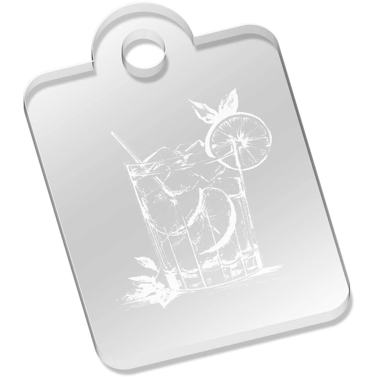 'cocktail' Laser-Engraved Clear Acrylic Keyring / Keychain (AK041719)