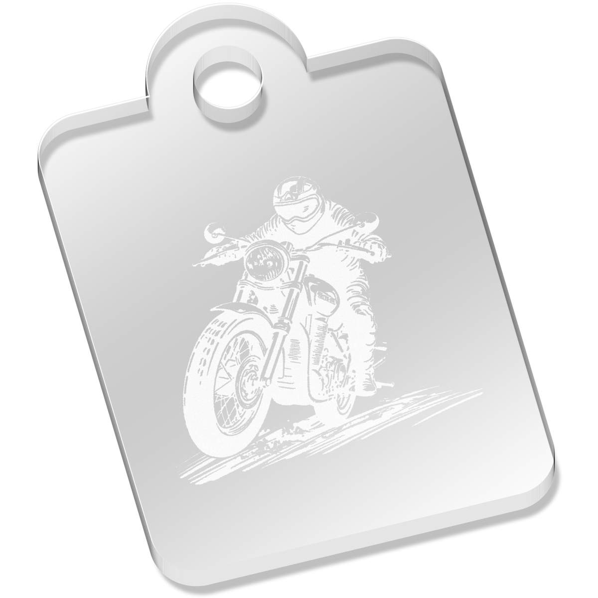 'Bikerider' Laser-Engraved Clear Acrylic Keyring / Keychain (AK042617)