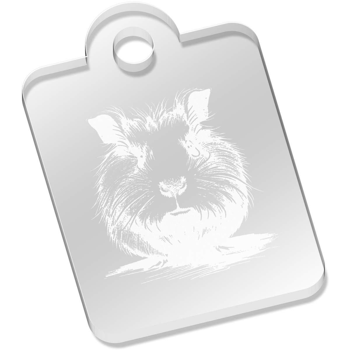 'Serious Guinea Pig' Laser-Engraved Clear Acrylic Keyring / Keychain (AK042805)