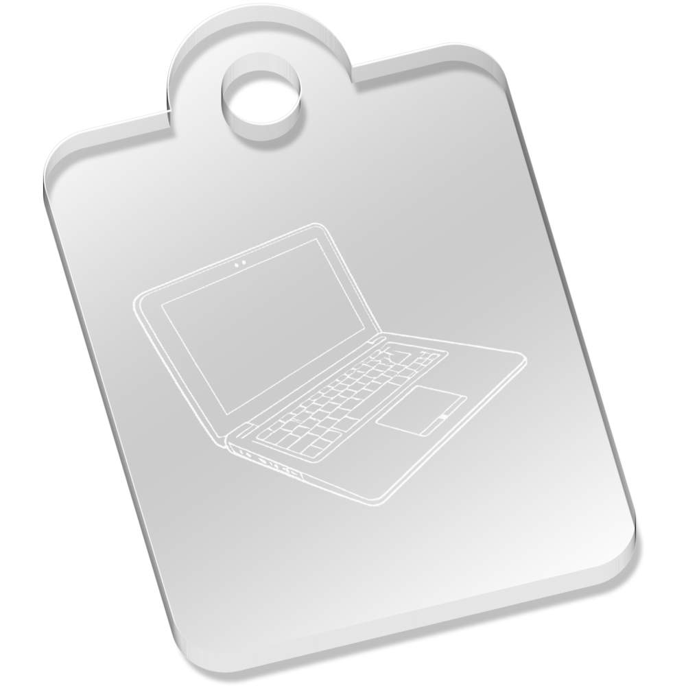 'Laptop Computer' Laser-Engraved Clear Acrylic Keyring / Keychain (AK044953)