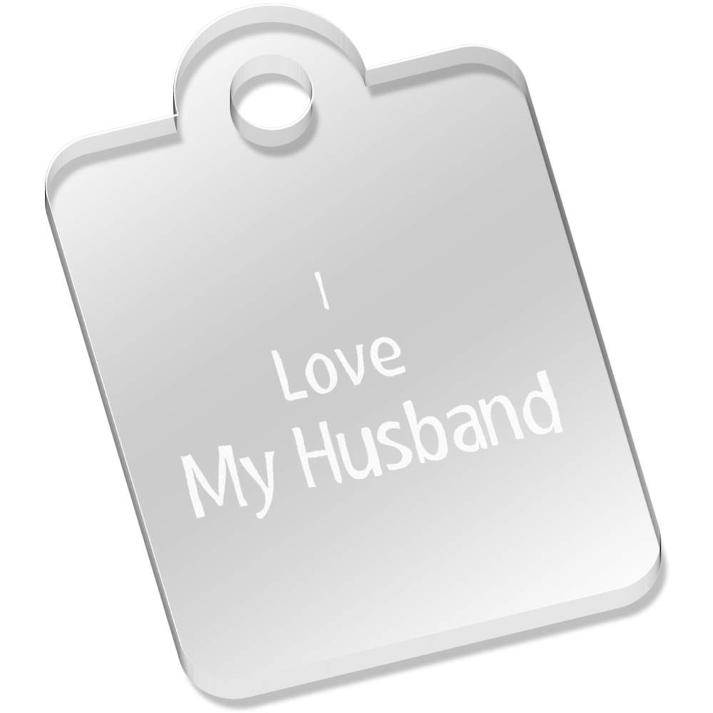 'I Love My Husband' Laser-Engraved Clear Acrylic Keyring / Keychain / Key Fob / Bag Tag (AK00081796)