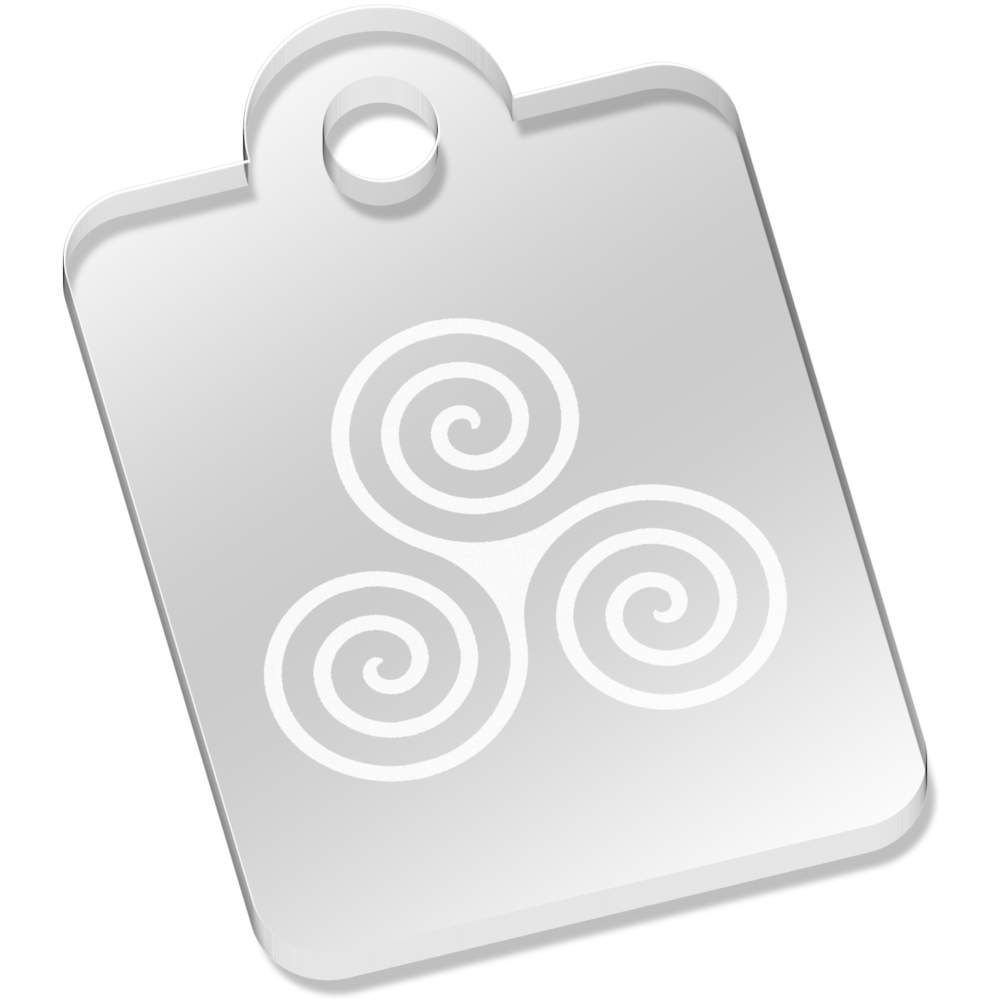 'Triskelion Symbol' Laser-Engraved Clear Acrylic Keyring / Keychain (AK047943)