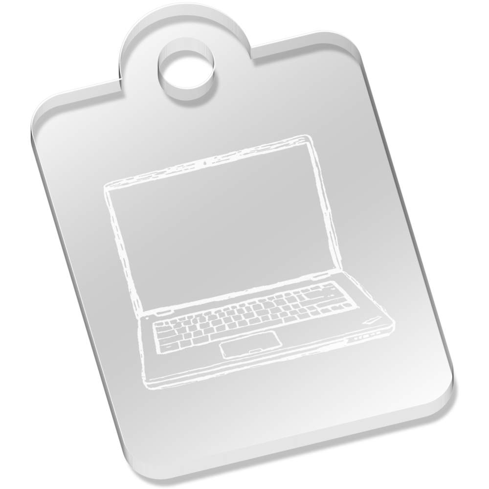 'Gaming Laptop' Laser-Engraved Clear Acrylic Keyring / Keychain / Key Fob / Bag Tag (AK00084496)