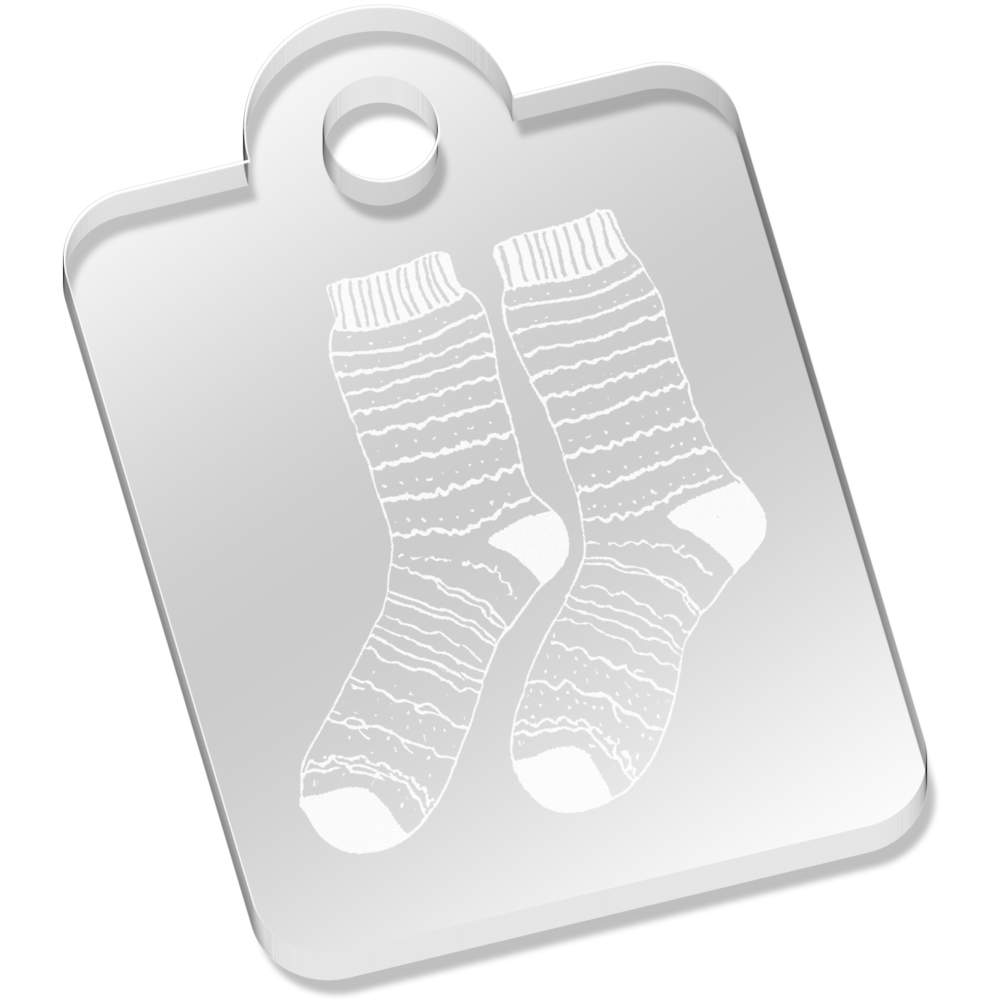 'Wool Socks' Laser-Engraved Clear Acrylic Keyring / Keychain (AK048306)