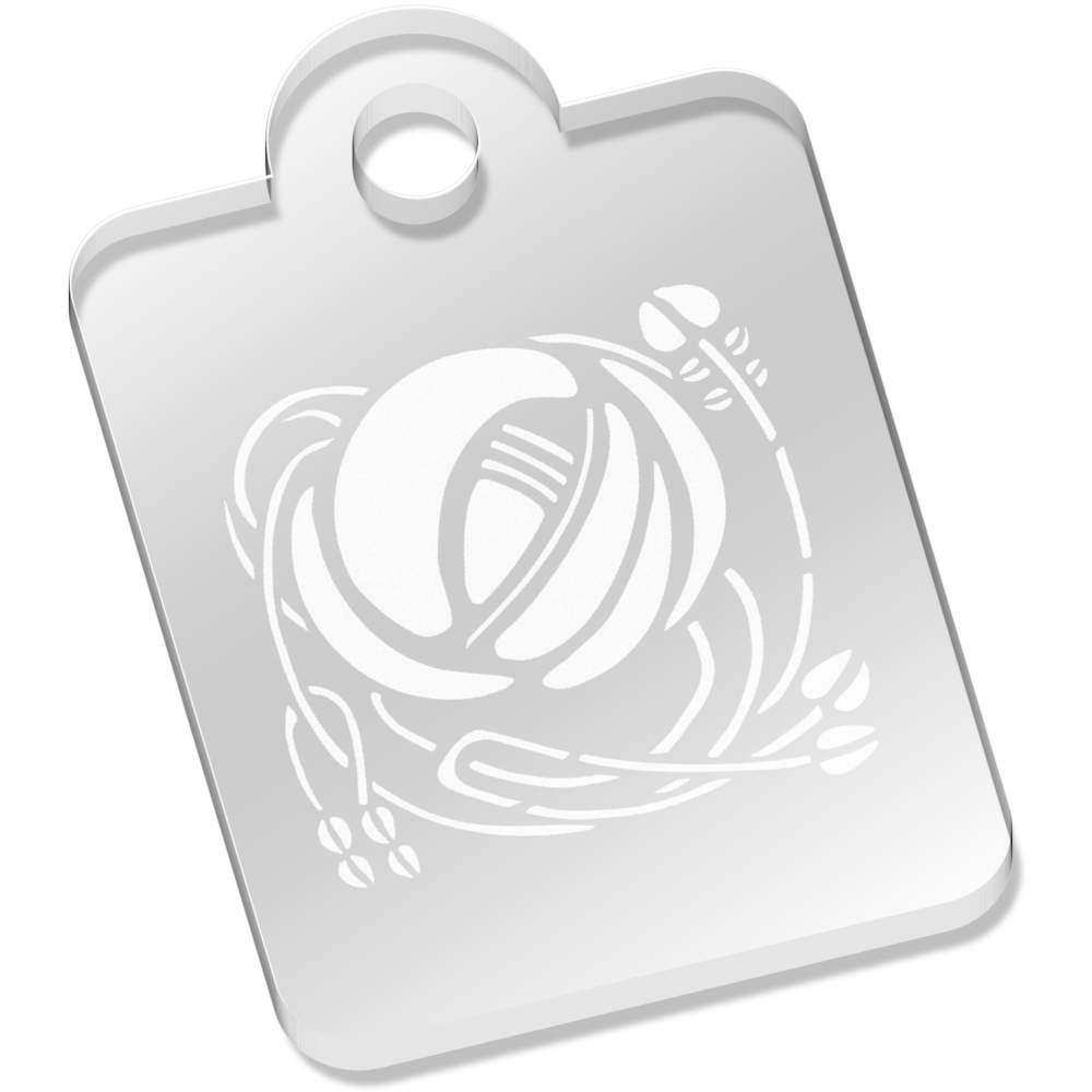 'Glasgow Rose' Laser-Engraved Clear Acrylic Keyring / Keychain (AK048457)