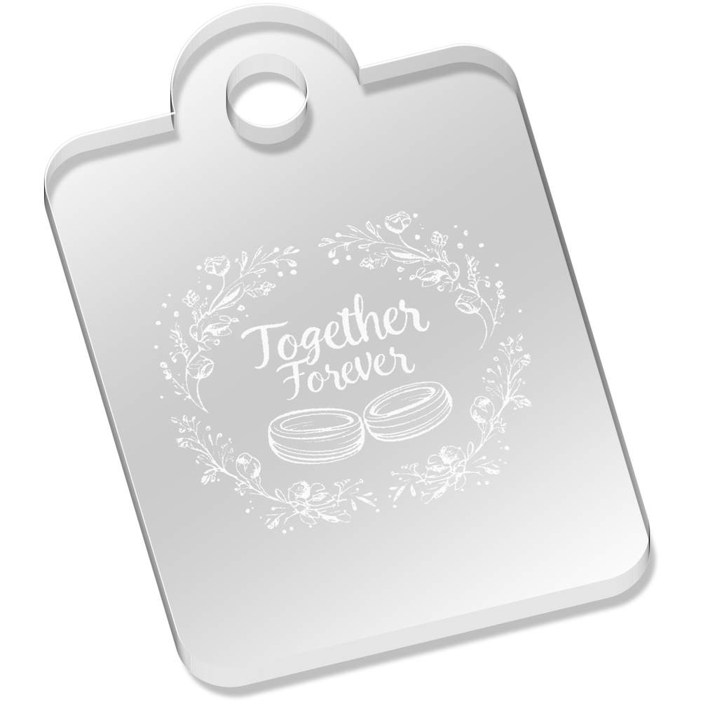 'Together Forever Wedding Rings' Acrylic Keyring / Keychains (AK049506)