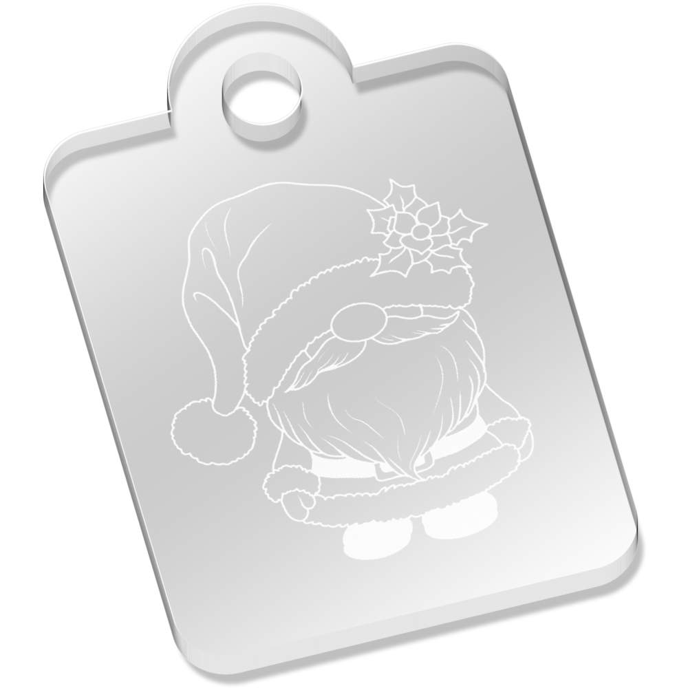 'Santa Gonk' Laser-Engraved Clear Acrylic Keyring / Keychain (AK049800)