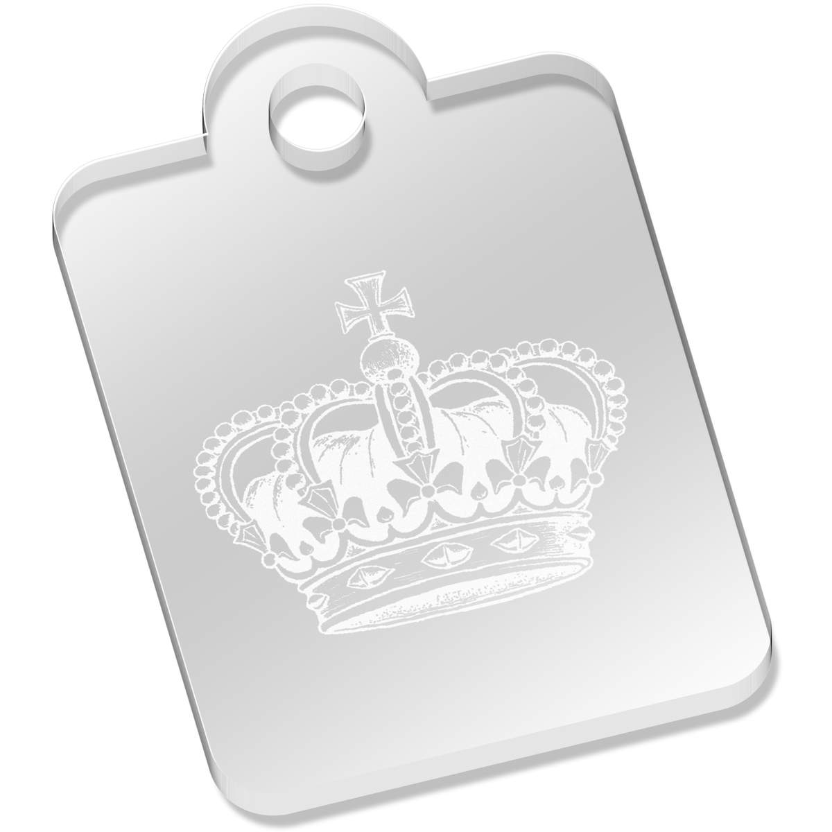 'English Crown' Laser-Engraved Clear Acrylic Keyring / Keychain / Key Fob / Bag Tag (AK00086940)