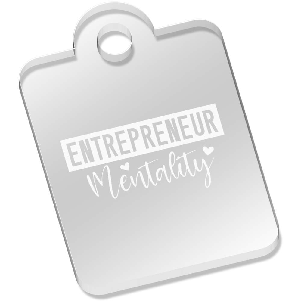 'Entrepreneur Mentality Motivational Text' Laser-Engraved Clear Acrylic Keyring / Keychain / Key Fob / Bag Tag (AK00088090)