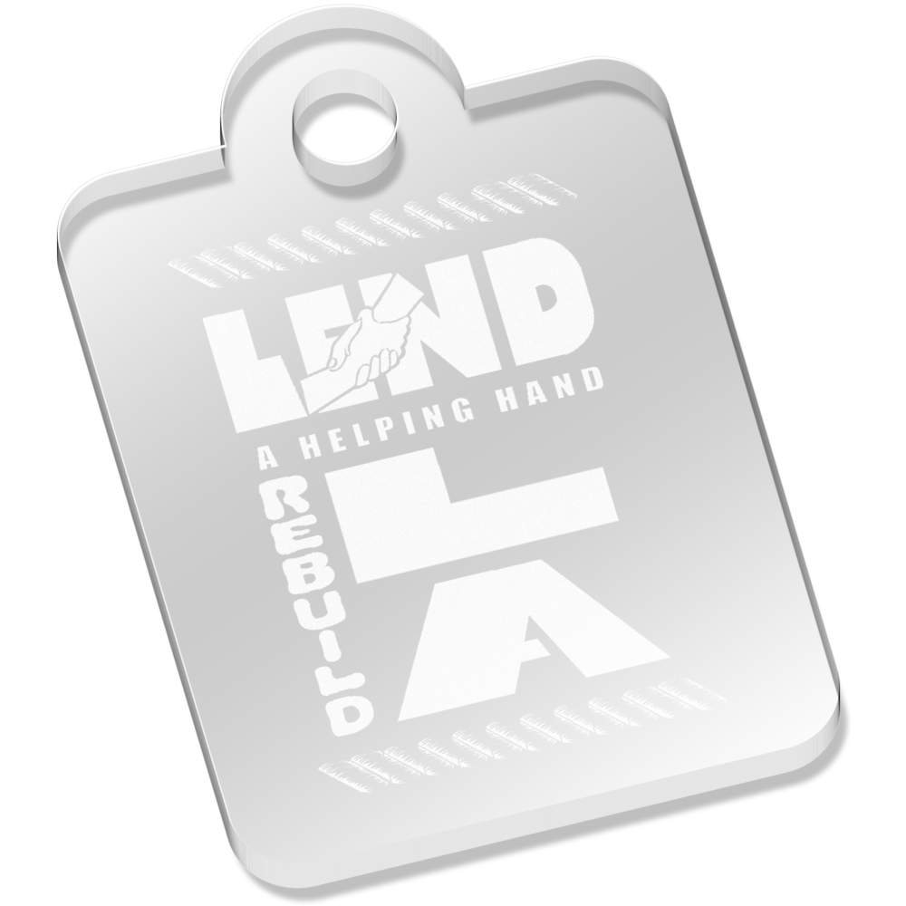 'Together for LA’s Recovery' Laser-Engraved Clear Acrylic Keyring / Keychain / Key Fob / Bag Tag (AK00088124)