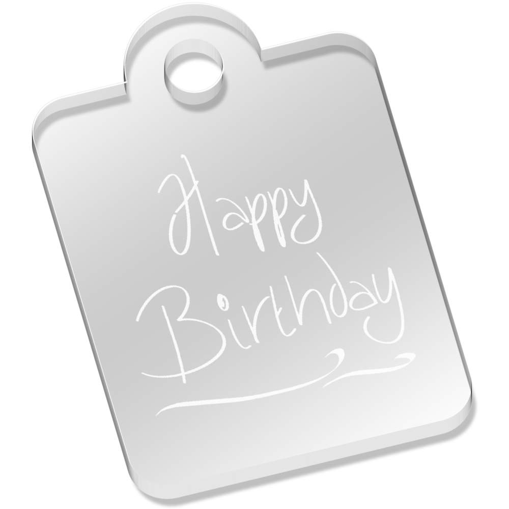 'Freestyle Happy Birthday' Laser-Engraved Clear Acrylic Keyring / Keychain / Key Fob / Bag Tag (AK00088232)