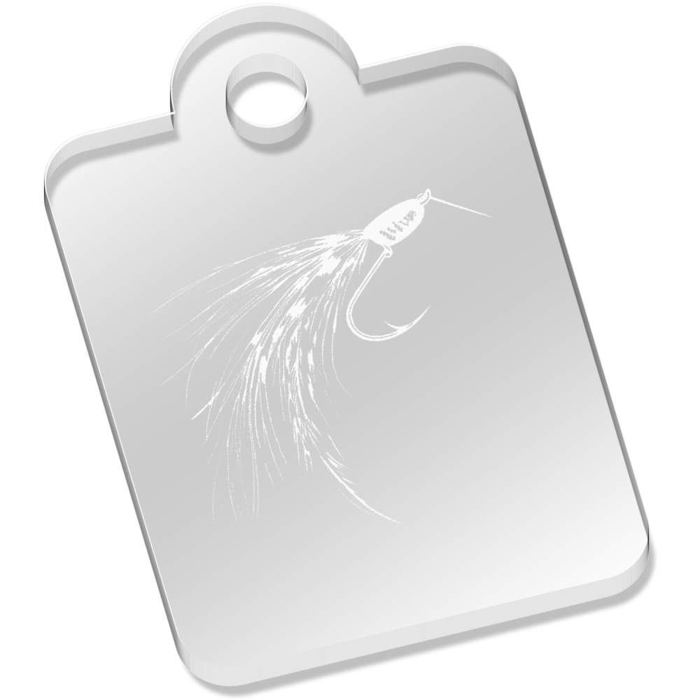 'Fishing Fly' Laser-Engraved Clear Acrylic Keyring / Keychain / Key Fob / Bag Tag (AK00088668)