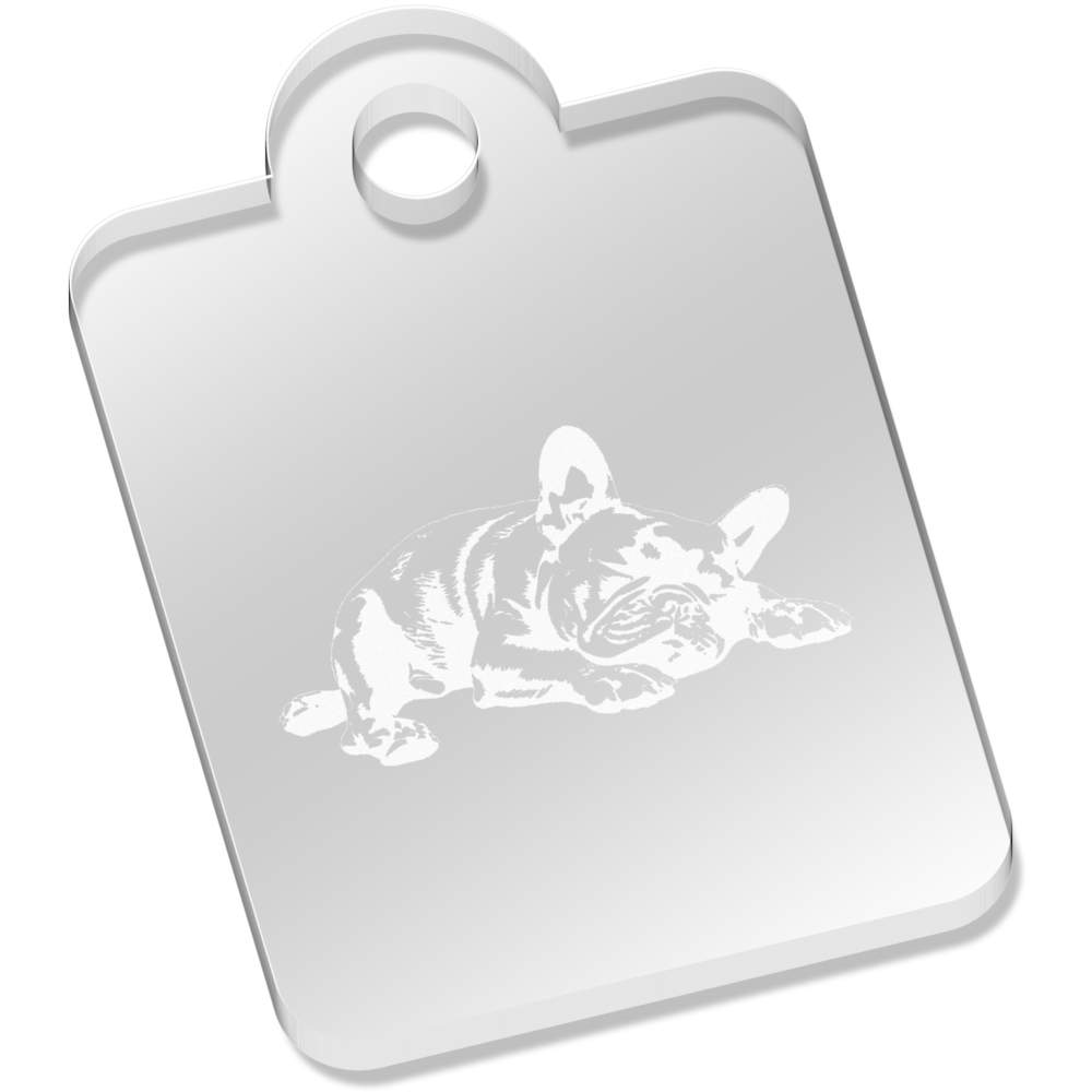 'French Bulldog Sleeping' Laser-Engraved Clear Acrylic Keyring / Keychain (AK052691)