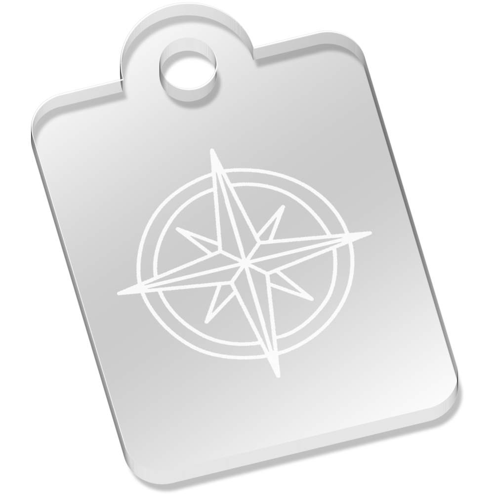 'Travel Compass' Laser-Engraved Clear Acrylic Keyring / Keychain / Key Fob / Bag Tag (AK00089504)