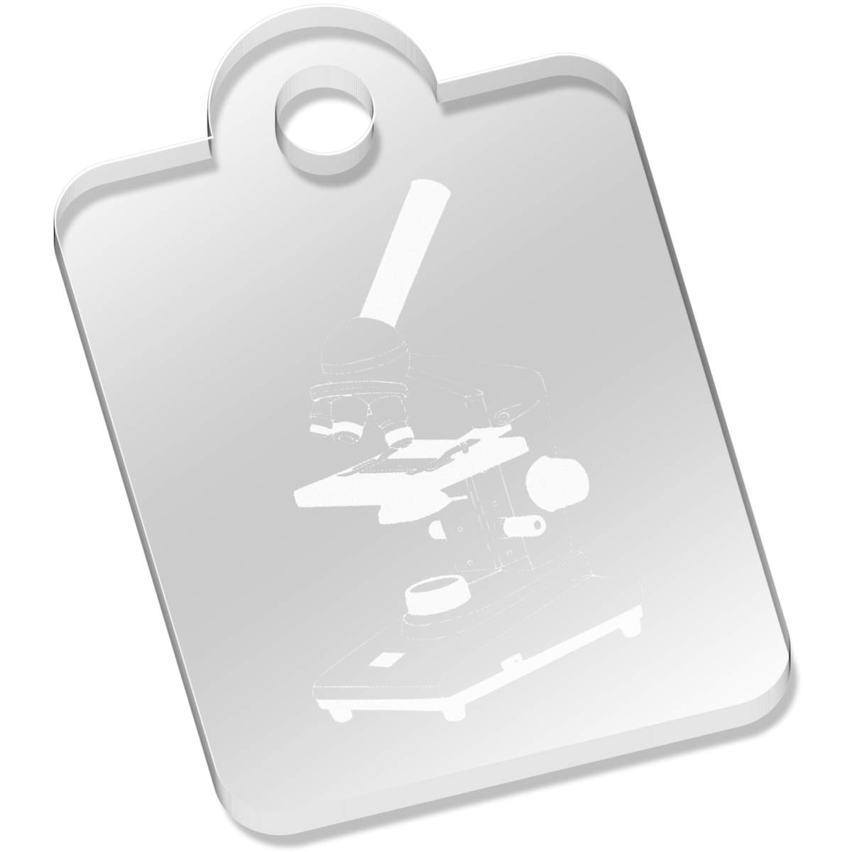 'Microscope with Slide' Laser-Engraved Clear Acrylic Keyring / Keychain / Key Fob / Bag Tag (AK00090192)