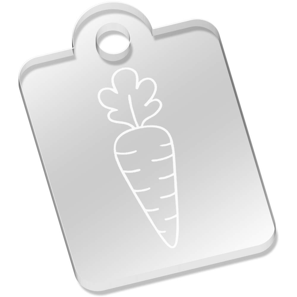 'Carrot' Laser-Engraved Clear Acrylic Keyring / Keychain (AK054796)