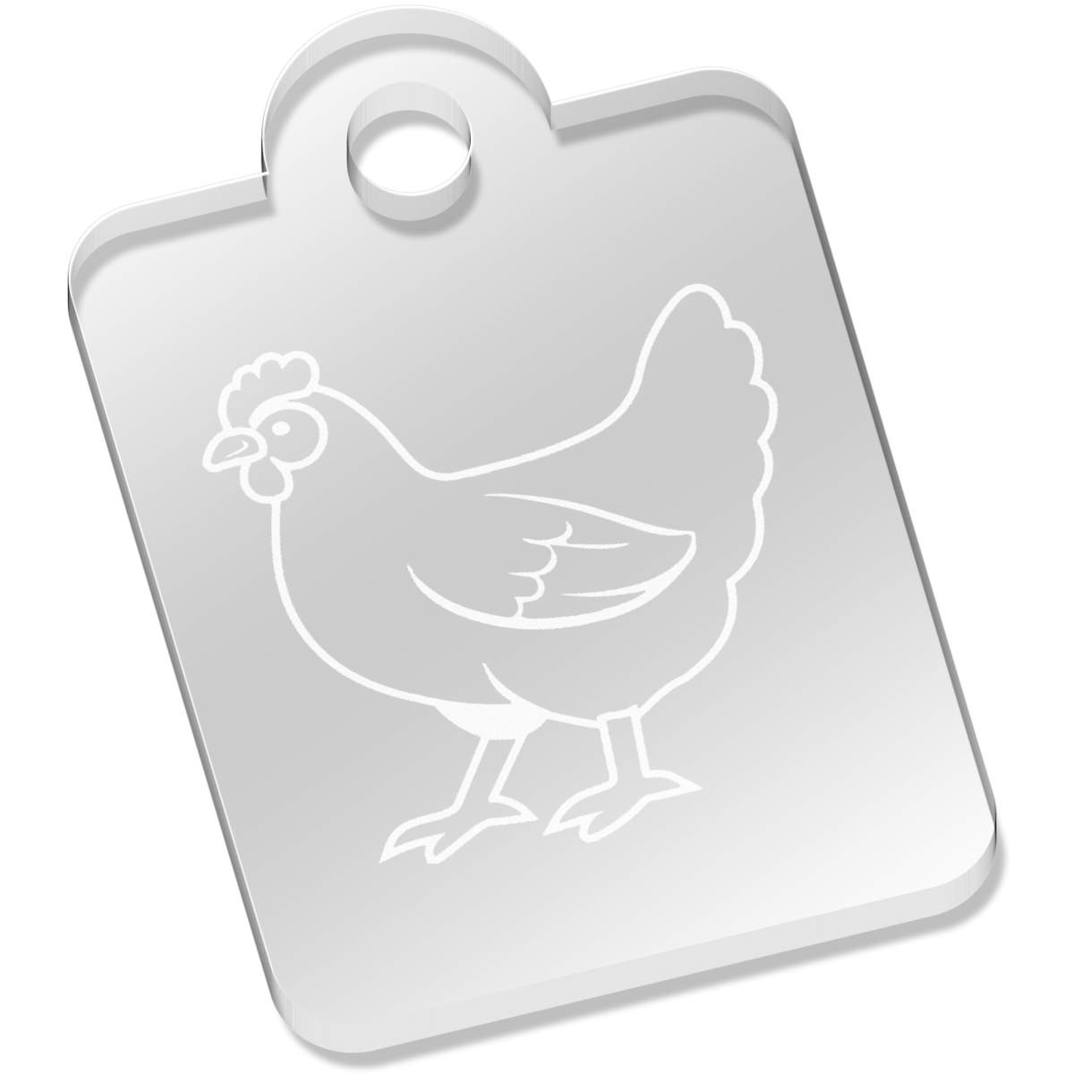 'Plump Hen' Laser-Engraved Clear Acrylic Keyring / Keychain (AK055632)