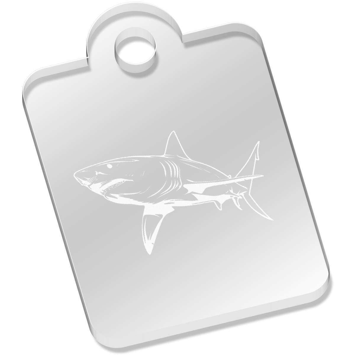 'Shark Predator' Laser-Engraved Clear Acrylic Keyring / Keychain / Key Fob / Bag Tag (AK00094050)