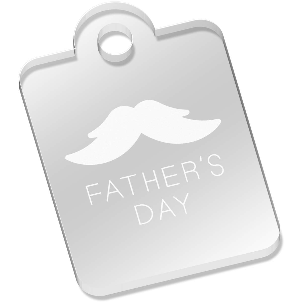 'Father's Day Black Mustache ' Laser-Engraved Clear Acrylic Keyring / Keychain / Key Fob / Bag Tag (AK00097606)