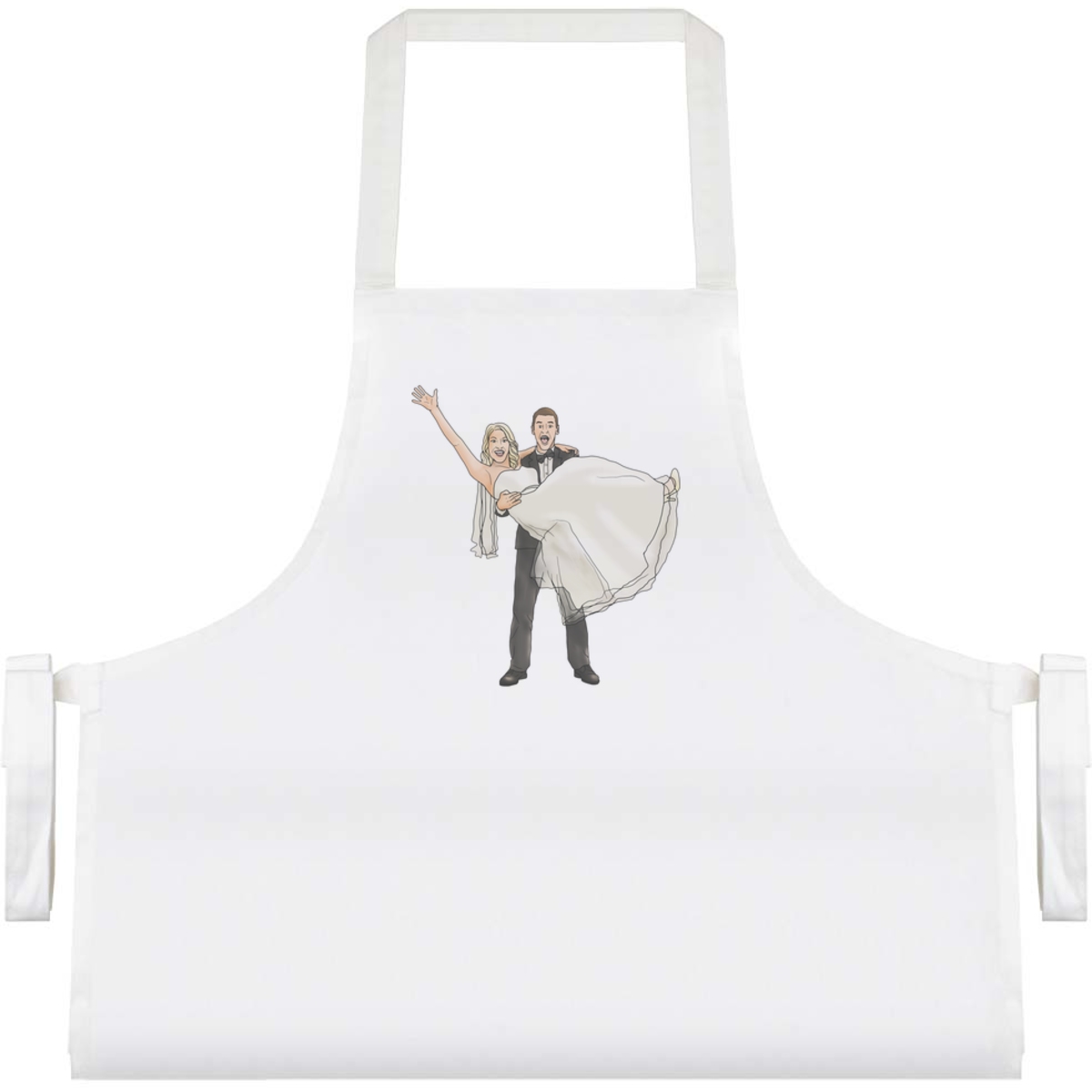 'Happy Bride & Groom' Unisex Cooking Apron (AP00037297)