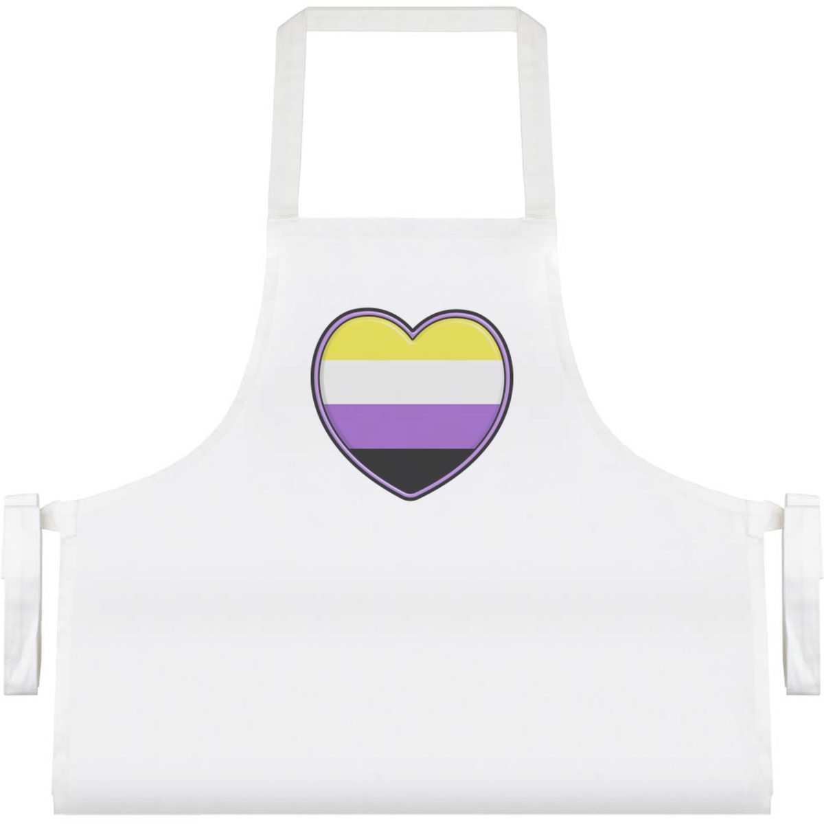'Nonbinary Pride Heart' Unisex Cooking Apron (AP00038060)
