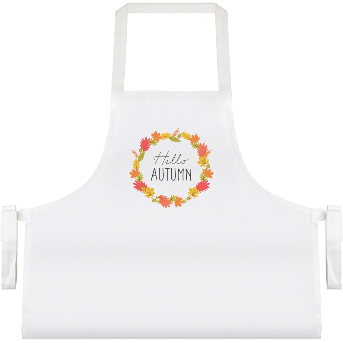'Hello Autumn Leaf Wreath' Unisex Cooking Apron (AP00046242)