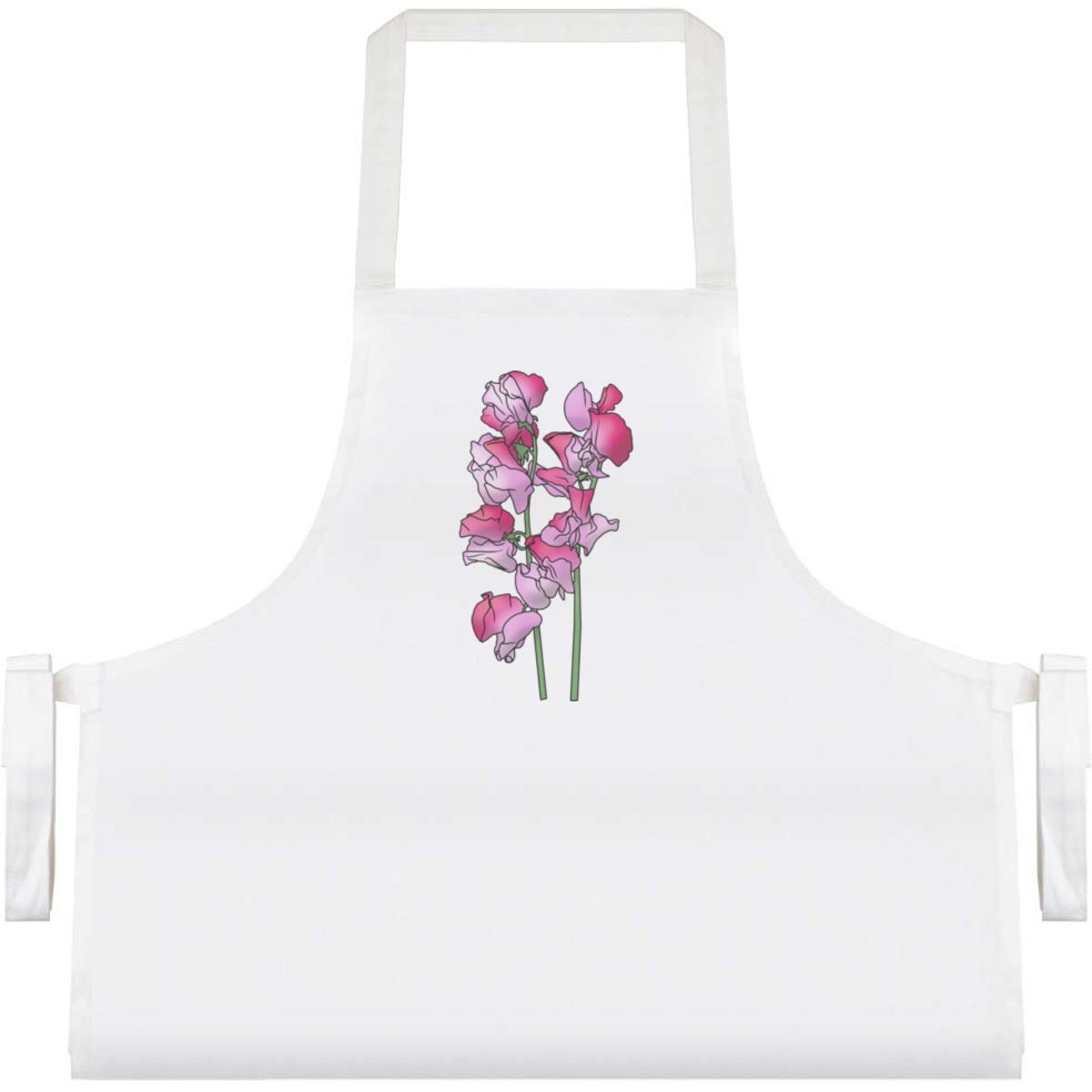 'Pink Sweetpea Flowers' Unisex Cooking Apron (AP00053659)