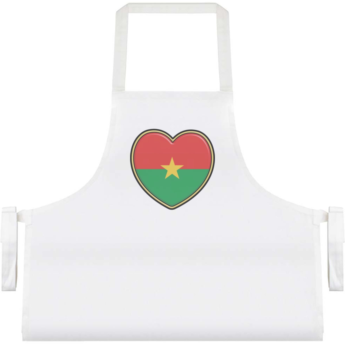 'Burkina Faso Flag Heart' Unisex Cooking Apron (AP00058044)