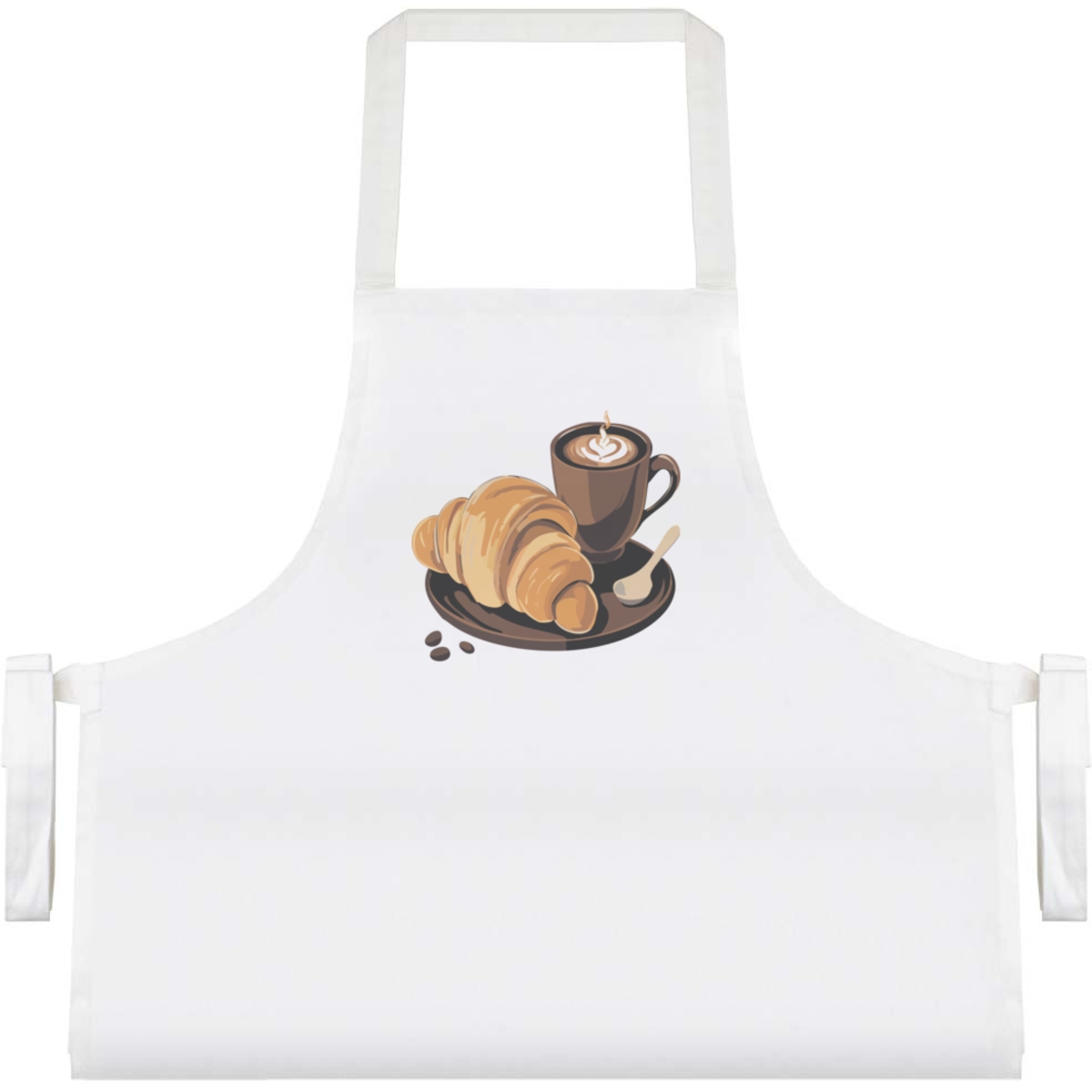 'Coffee And Croissant ' Unisex Cooking Apron (AP00064737)