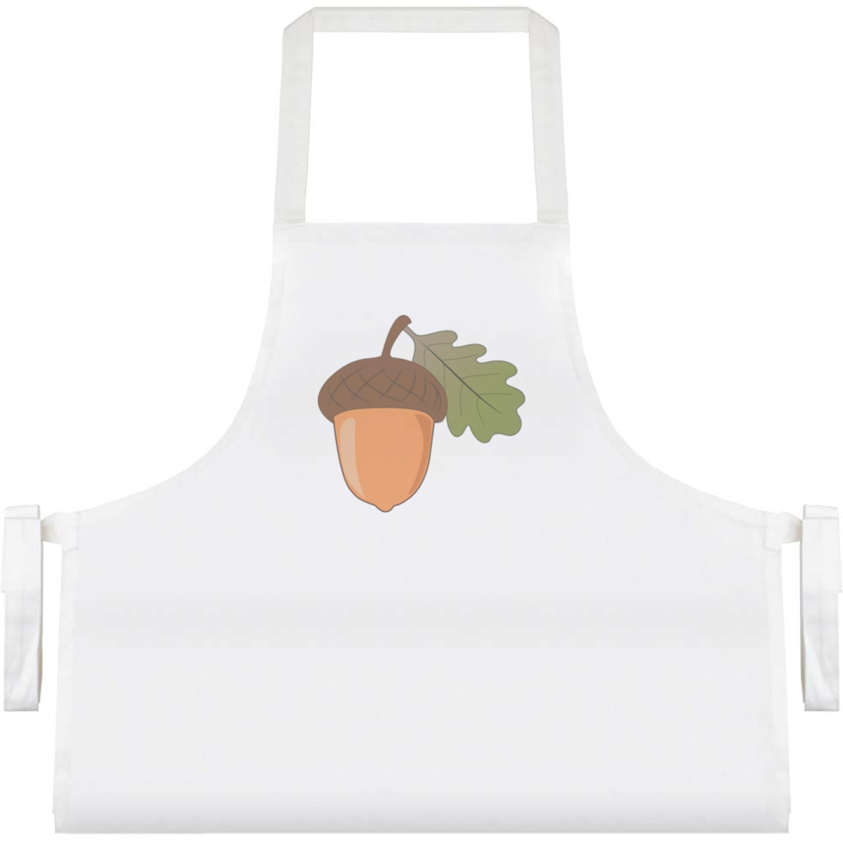 'Acorn Nut' Unisex Cooking Apron - White - Unisex Kitchen Bib for Baking, Barbecues, Crafts and Gifts (AP00068236)